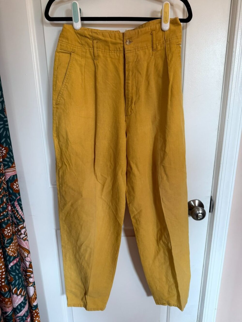 VINTAGE 80s Ramie-Cotton Slacks by Hunters Glen